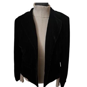 Jacket Blazer Black Velvet/Velveteen SZ Large Susan Lewis Elegant Gorgeous Party